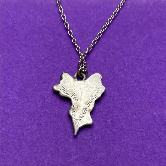 💛 Vintage 1988 Seagull Pewter Fairy Pendant Necklace - Picture 2 of 3